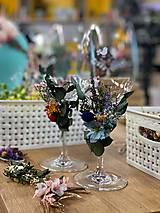 Nádoby - Kvetinová ozdoba na svadobné poháre "opojné letné večery" - 13464505_