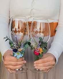 Nádoby - Kvetinová ozdoba na svadobné poháre "opojné letné večery" - 13464502_