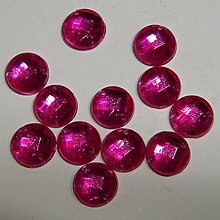 Iný materiál - Našívacie kamienky kruh 10mm (štvorčekový povrch) (tmavo ružové) - 13464315_