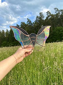 Dekorácie - Motýľ vyrobený vitrážnou technikou Tiffany - 13464092_