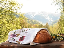Úžitkový textil - Ľanové vrecko na chlieb Romance - 13468055_