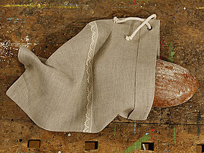Úžitkový textil - Ľanové vrecká na chlieb - 13466122_