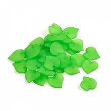 Korálky - Plastová korálka list, 15 g (cca 50 ks) - zelený matný - 13466113_