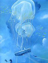 Obrazy - Dotek medúzy - originál - olejomalba v rámečku - 13467176_