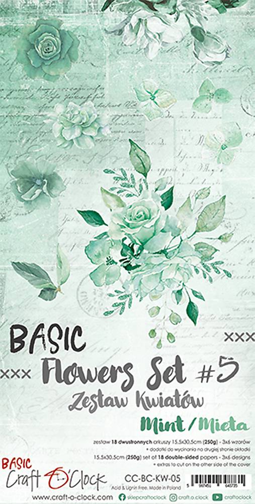 Papier - Sada scrapbookových papierov Basic Flowers set - 13468485_