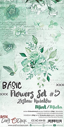 Papier - Sada scrapbookových papierov Basic Flowers set - 13468485_