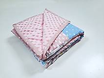 Detský textil - Ružovo-mentolová patchworková deka 120*90cm - 13468617_