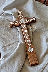 Dekorácie - Kríž drevený 30cm List - 13470164_