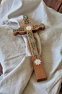 Dekorácie - Kríž drevený 30cm farebný List - 13470179_