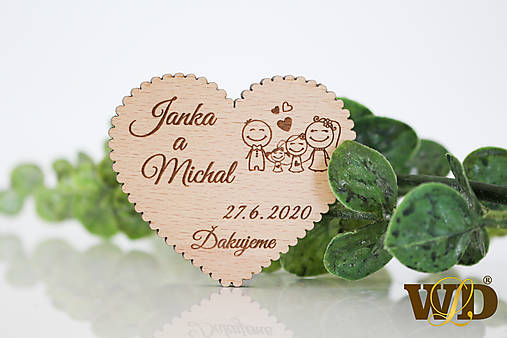 Darčeky pre svadobčanov - Svadobné magnetky Rodinka 4 - 13471256_