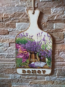 Dekorácie - Dekoračný lopárik DOMOV s levanduľovým zátiším - 13469114_