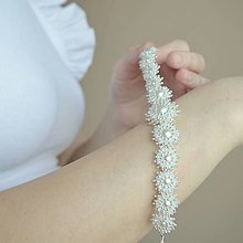 Náramky - Unikátny svadobný perlový náramok(Ag925) - 13469521_