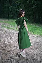 Šaty - Bavlnené midi šaty s volánmi - 13470351_