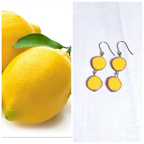  - Výrazné Žlté citrónové náušničky  - 13470043_