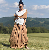 Sukne - Maxi sukně z vyšívaného mušelínu - Camel - 13469798_