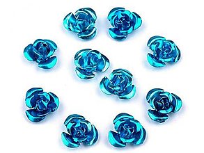 Korálky - kvetinka kovová 10mm (modrá) - 13470098_