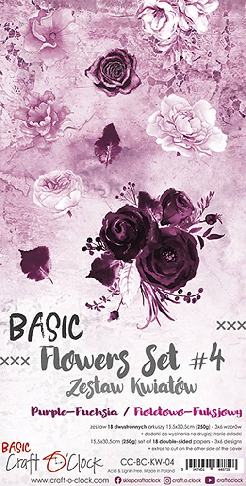 Papier - Sada scrapbookových papierov Basic Flowers set - 13473555_