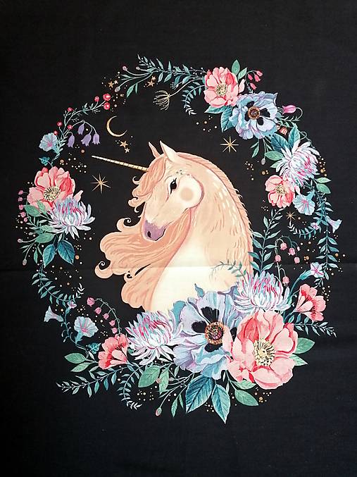 Textil - Bavlnený panel Unicorn Dreams - 13472553_