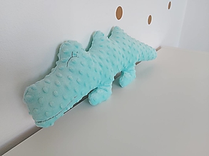 Detský textil - Vankúš - krokodíl (Mentolová) - 13471516_