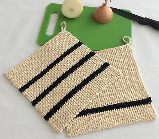 Úžitkový textil - Extra hrubé chňapky (Béžová) - 13471776_