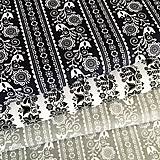 Textil - folk sivý, 100 % bavlna, šírka 140 cm - 13472236_