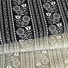 Textil - folk tmavomodrý, 100 % bavlna, šírka 140 cm - 13472253_