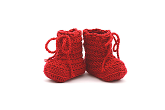 Detské topánky - Červené čižmy MERINO - 13472129_