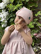 Detské čiapky - Letná šatka so šiltom bledoružová - 13472577_