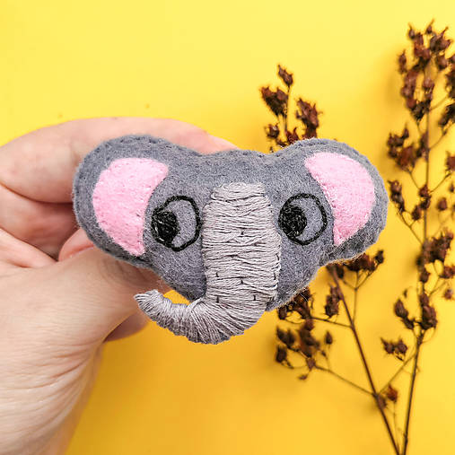 Brošne - Slon z Afriky - brošňa - 13472182_