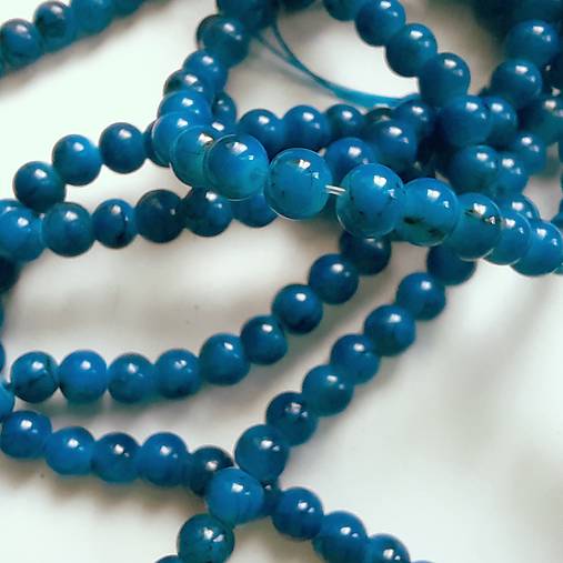 Candy Jade Beads™-4mm-30ks (krakl modrá)