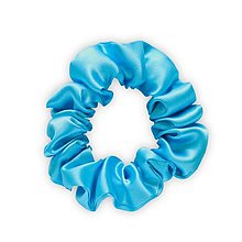 Ozdoby do vlasov - Saténová scrunchie | MINI (Azure (modrá)) - 13475705_