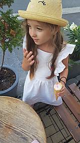 Detské oblečenie - Vtáča - dievčenské ľanové šaty s volánmi a mašľou (horčicová) - 13475932_