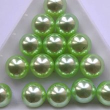 Korálky - Bezdierkové vosk.perly 10mm-1ks (sv.zelená) - 13478411_