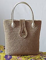Handmade elegantná háčkovaná kabelka krémová 