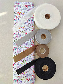 Textil - VLNIENKA výroba na mieru 100 % bavlna potlačená FLOWERS KVIETKY francúzsky dizajn - 13481146_