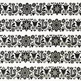 Textil - folk čierno-biely, 100 % bavlna, šírka 140 cm - 13479106_