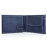 Peňaženky - Ručne tieňovaná kožená peňaženka, modrá farba - 13480202_