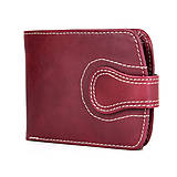 Peňaženky - Kožená dámska elegantná peňaženka, ručné tamponovaná, bordová farba - 13481240_
