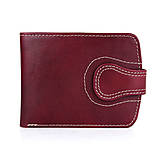 Peňaženky - Kožená dámska elegantná peňaženka, ručné tamponovaná, bordová farba - 13481244_
