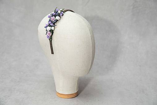 Kvetinová čelenka "levanduľové stmievanie"