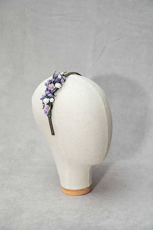 Kvetinová čelenka "levanduľové stmievanie"