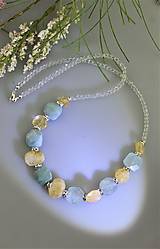 Náhrdelníky - citrín a akvamarín náhrdelník luxusný - 13486934_