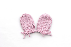 Ružové rukavičky MERINO/BAVLNA