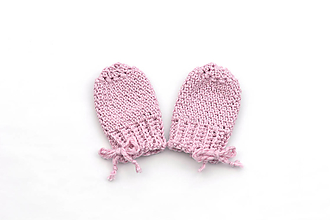 Detské doplnky - Ružové rukavičky MERINO/BAVLNA - 13486399_