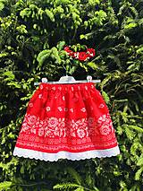 Folklórna suknička červená s bondúrou
