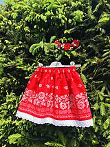 Detské oblečenie - Folklórna suknička červená s bondúrou - 13487106_