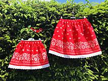 Detské oblečenie - Folklórna suknička červená s bondúrou - 13487107_