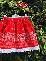 Detské oblečenie - Folklórna suknička červená s bondúrou - 13487108_