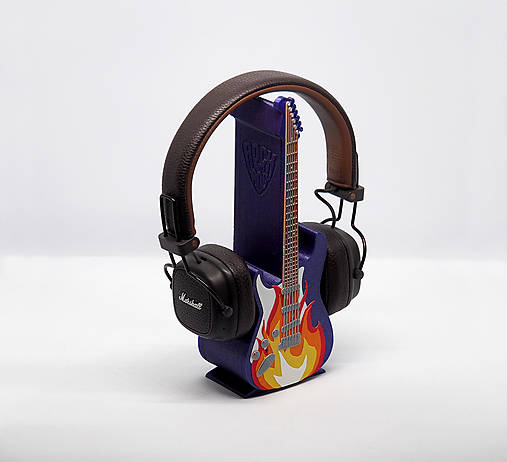 3D tlačený na slúchadlá v tvare elektrickej gitary / Držiak slúchadlá / Hudobná dekorácia / 3dspecial - SAShE.sk - Handmade Úložné priestory & Organizácia