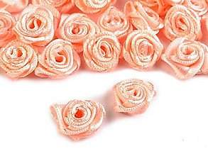 Galantéria - saténové ružičky 15mm (Ružová) - 13487084_